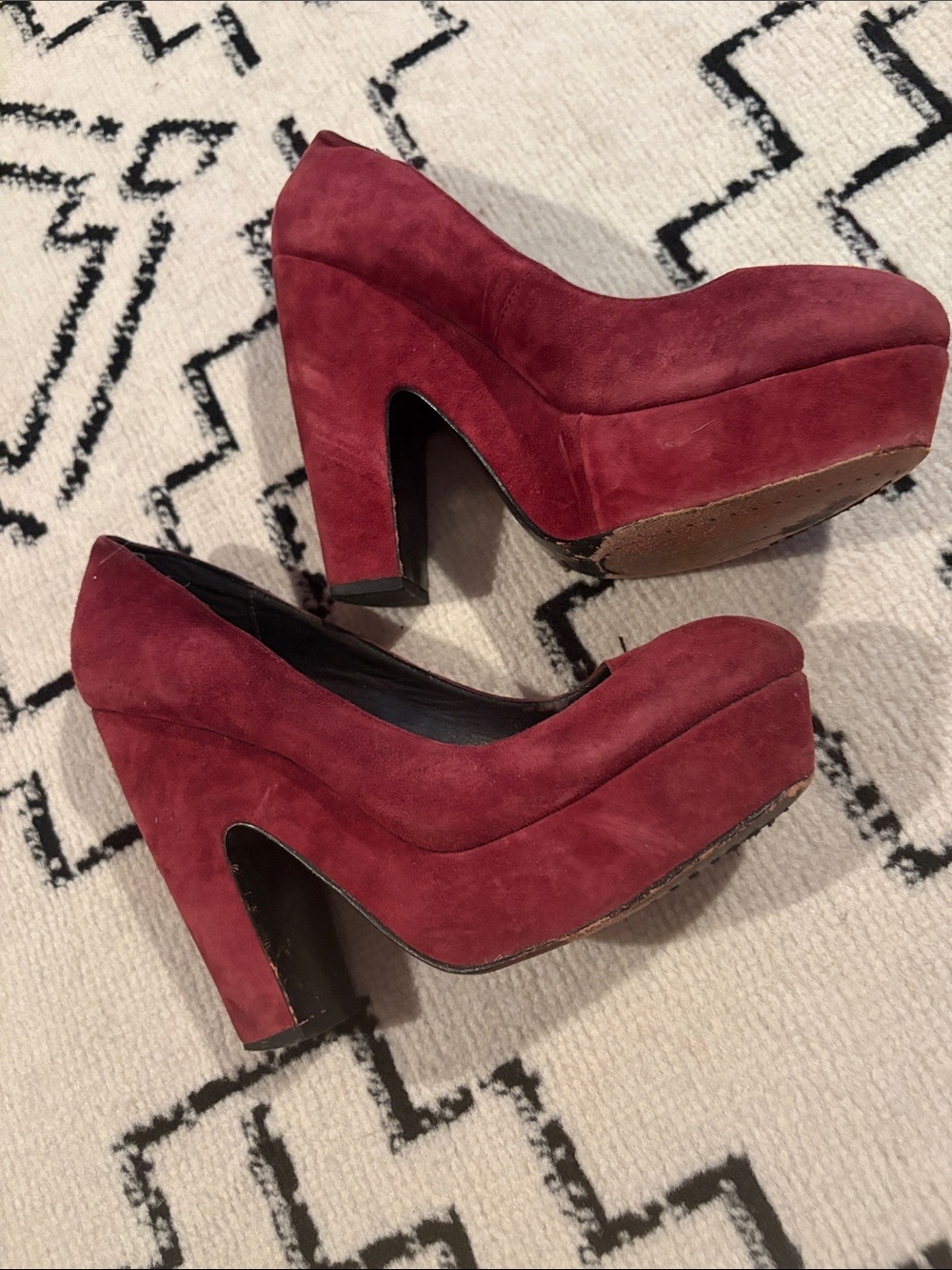 Dolce Vita Merlot Suede Platforms-Sz. 8.5